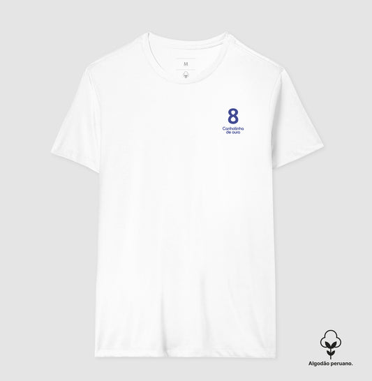 Camiseta ’Canhotinha de Ouro 8’’ - Gerson (Algodão Peruano) - Masculino / Branca / P