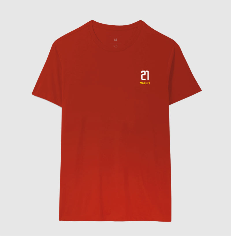 Camiseta ’Maestro 21’’ - Pirlo - Masculino / Vermelho / P