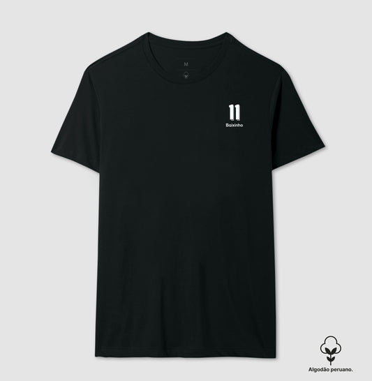 Camiseta ’Baixinho 11’’ - Romário (Algodão Peruano) - Masculino / Preta / P