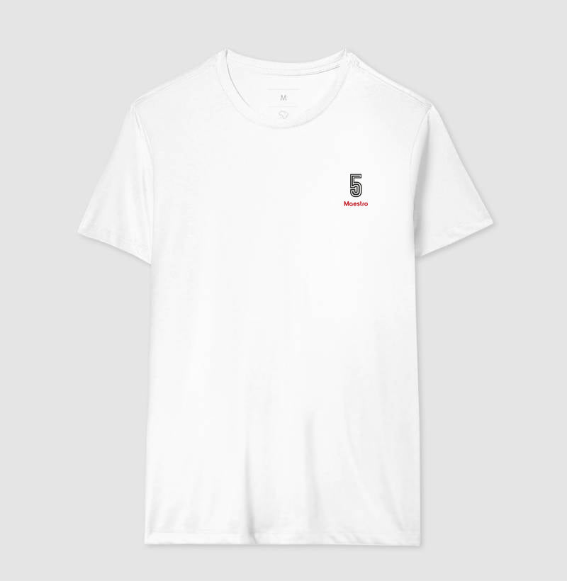 Camiseta ’Maestro 5’’ - Júnior - Masculino / Branca / P