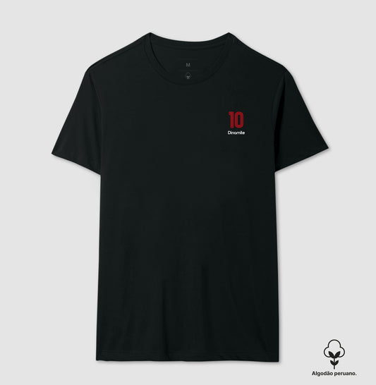 Camiseta ’Dinamite 10’’ - Roberto Dinamite (Algodão Peruano) - Masculino / Preta / P