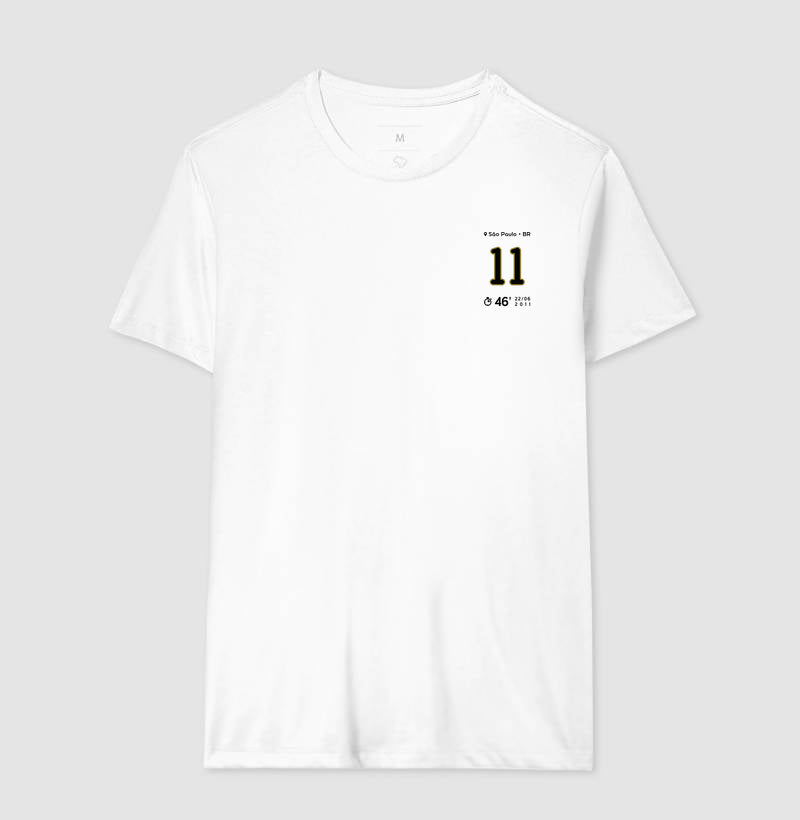 Camiseta Gol do Neymar em 2011 - Masculino / Branca / P - Camiseta