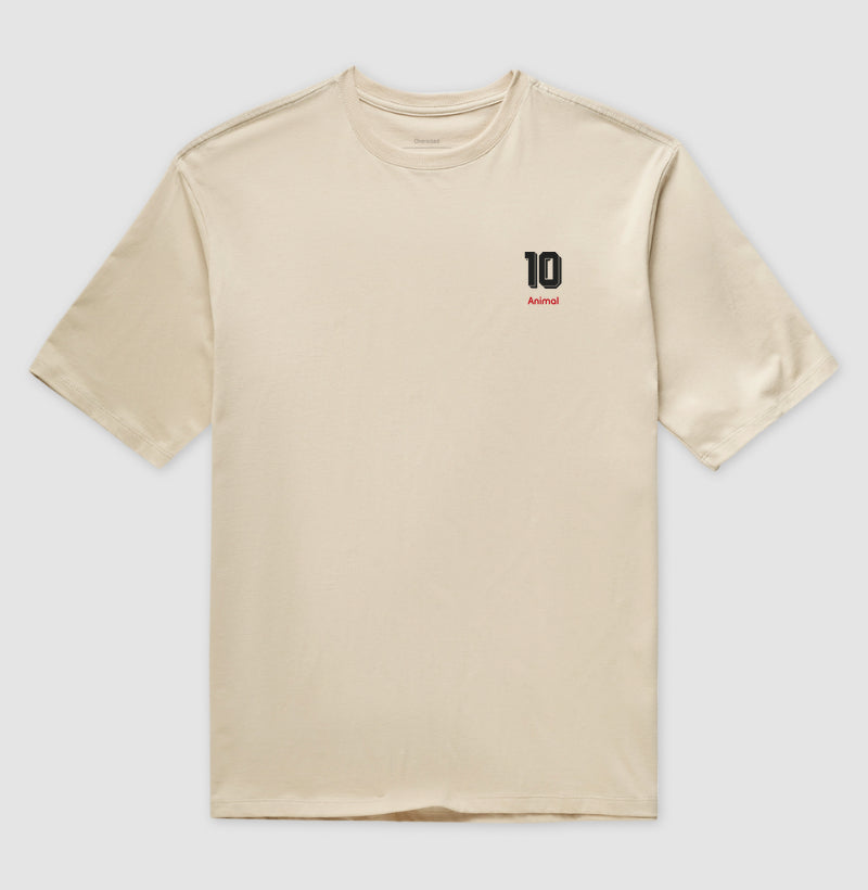 Camiseta ’Animal 10’’ - Edmundo (Oversized) - Unissex / Areia / P