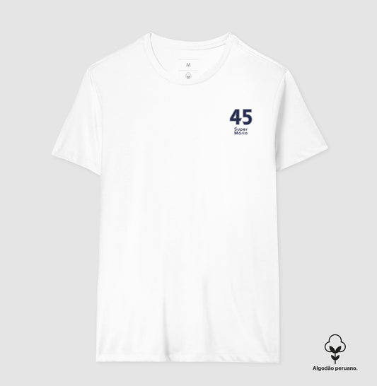 Camiseta ’Super Mário 45’’ - Balotelli (Algodão Peruano) - Masculino / Branca / P