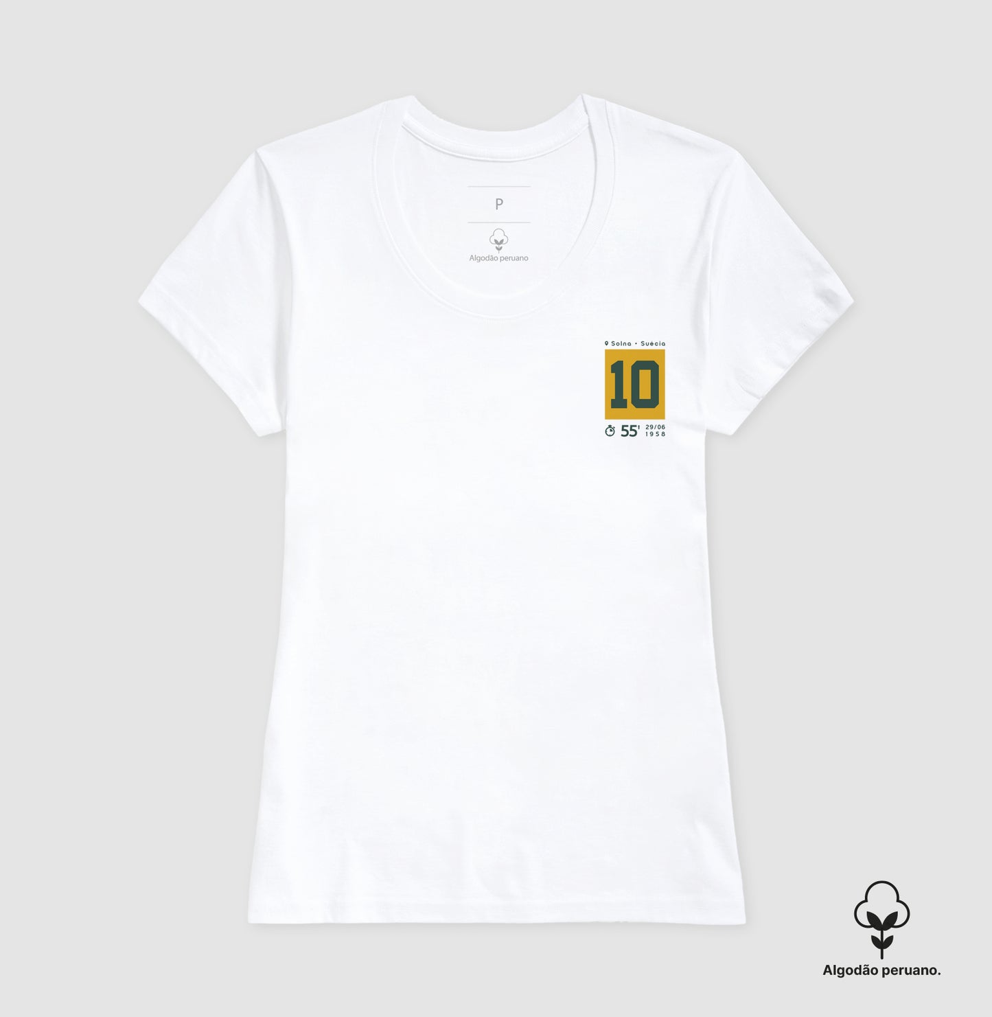 Camiseta Gol do Pelé em 1958 (Algodão Peruano)
