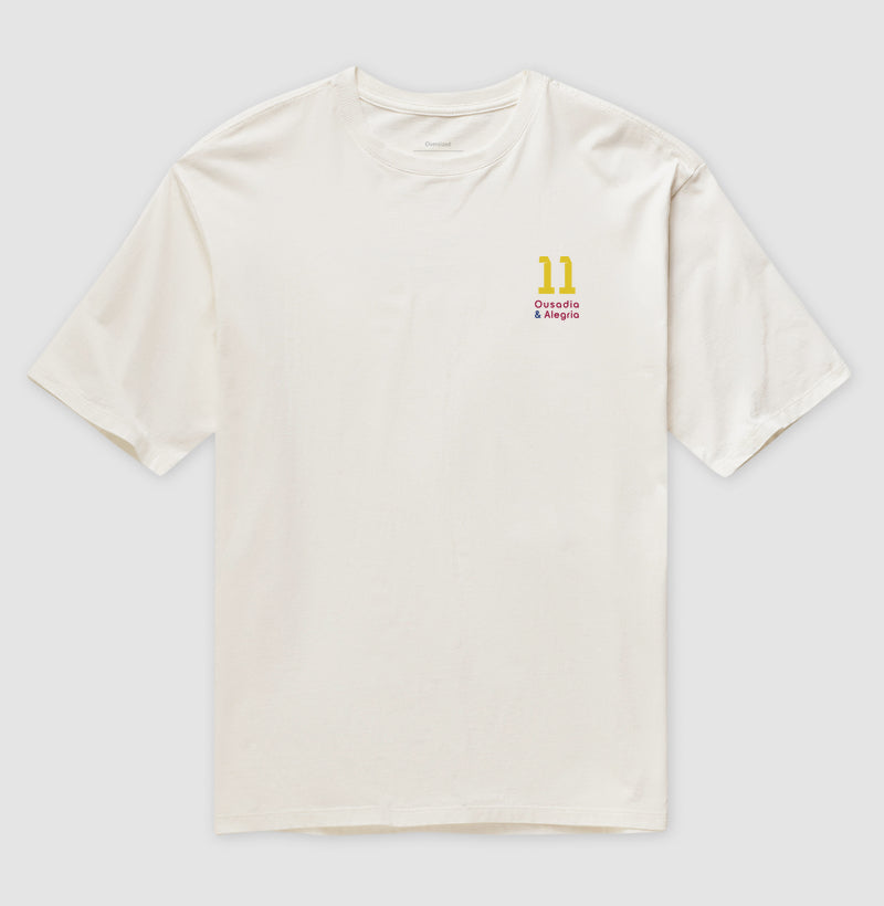 Camiseta ’Ousadia & Alegria 11’’ - Neymar (Oversized) - Unissex / Off White / P