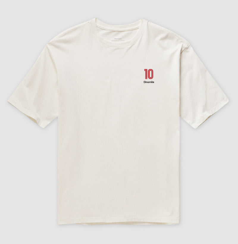 Camiseta ’Dinamite 10’’ - Roberto Dinamite (Oversized) - Unissex / Off White / P