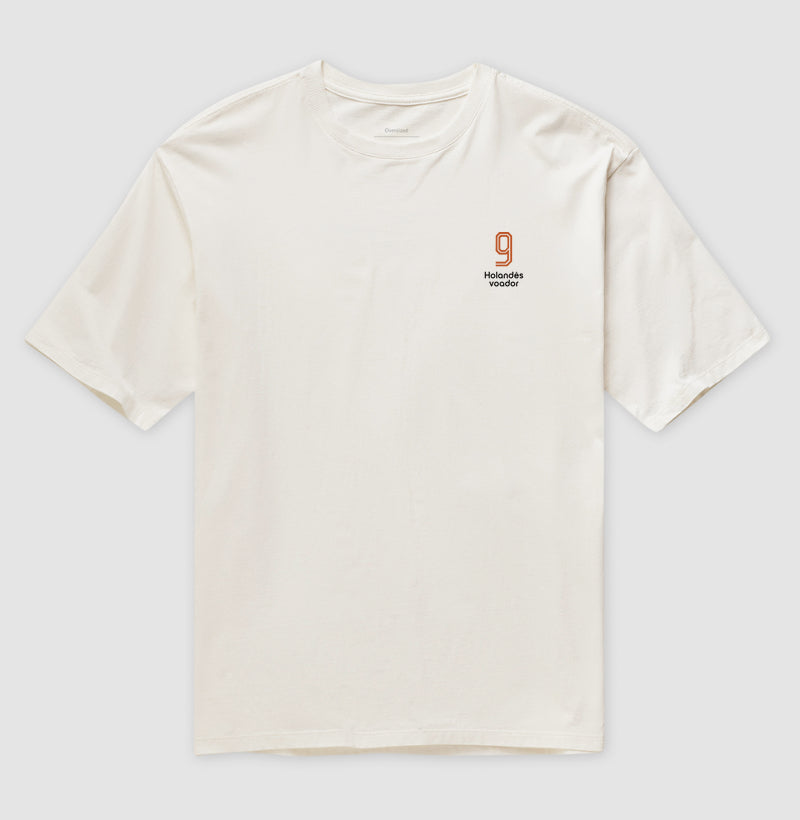 Camiseta ’Holandês Voador 9’’ - Van Persie (Oversized) - Unissex / Off White / P