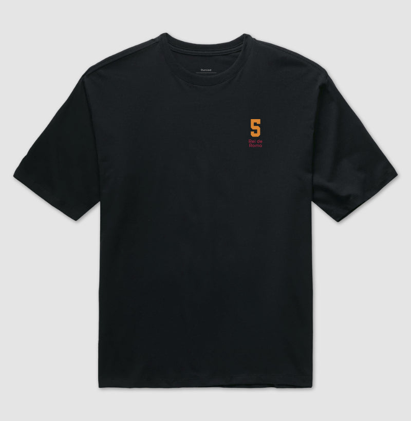 Camiseta ’Rei de Roma 5’’ - Falcão (Oversized) - Unissex / Preta / P