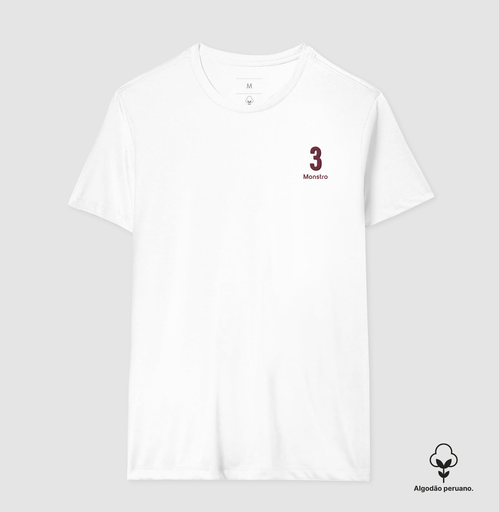 Camiseta ’Monstro 3’’ - Thiago Silva (Algodão Peruano) - Masculino / Branca / P
