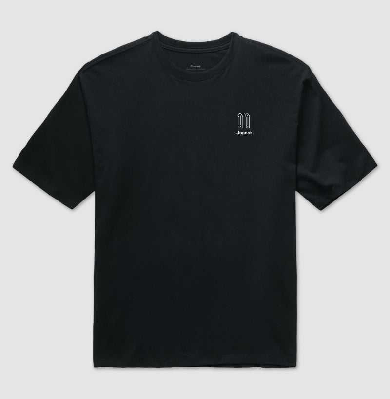 Camiseta ’Jacaré 11’’ - Júnior Santos (Oversized) - Unissex / Preta / P