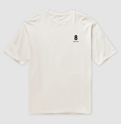 Camiseta ’Reizinho 8’’ - Juninho Pernambucano (Oversized) - Unissex / Off White / P