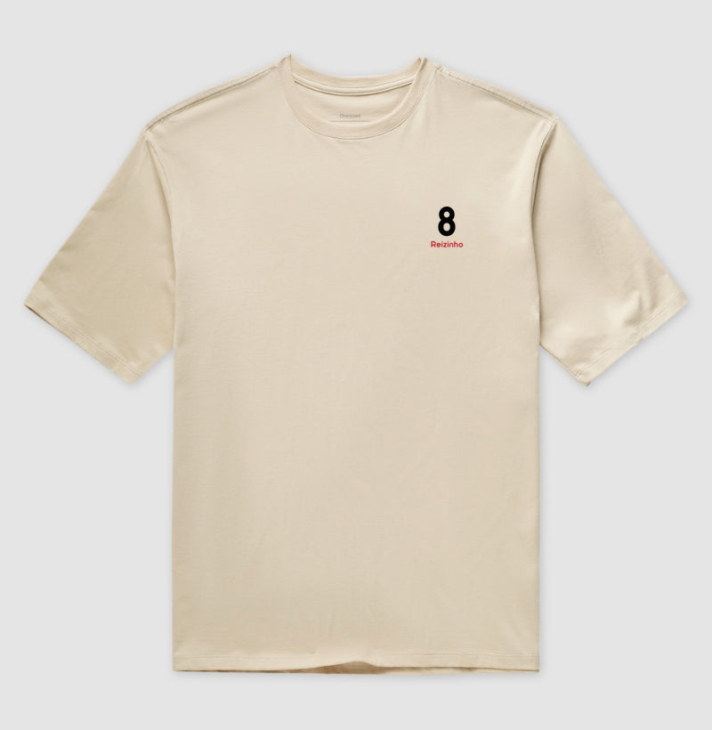Camiseta ’Reizinho 8’’ - Juninho Pernambucano (Oversized) - Unissex / Areia / P