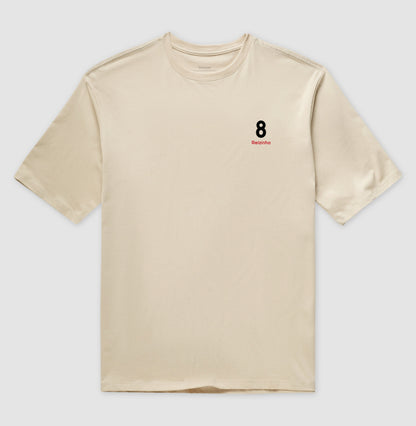 Camiseta ’Reizinho 8’’ - Juninho Pernambucano (Oversized) - Unissex / Areia / P