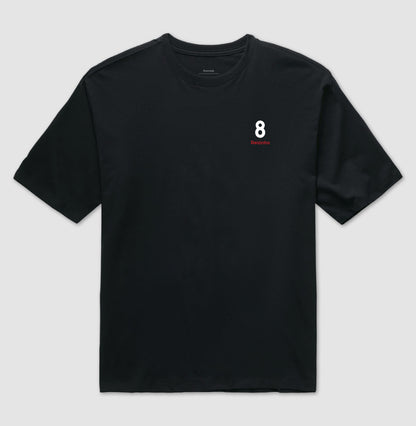 Camiseta ’Reizinho 8’’ - Juninho Pernambucano (Oversized) - Unissex / Preta / P