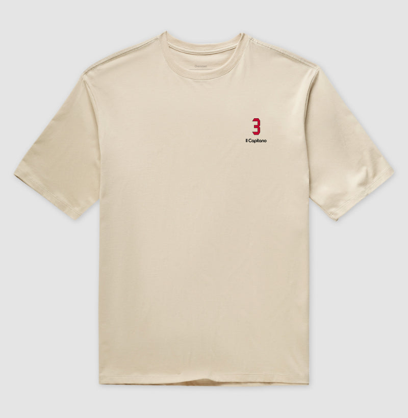 Camiseta ’Il Capitano 3’’ - Maldini (Oversized) - Unissex / Areia / P
