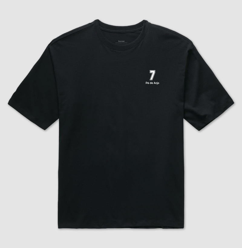 Camiseta ’Pé de Anjo 7’’ - Marcelinho Carioca (Oversized) - Unissex / Preta / P